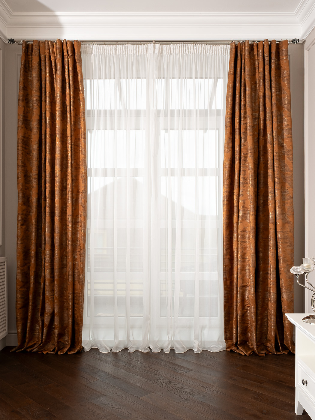 Портьера BROMLEY 275х260см оранжевая Garda Decor 121GD-00006/1