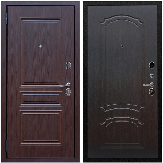 Дверь входная Graf Экстра МДФ 10 мм ФЛ-243 Лиственница шоколад / МДФ 6мм ФЛ-140 Венге
