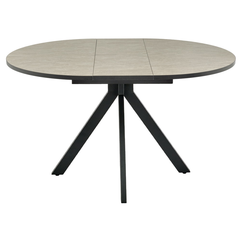 Стол Rudolf круглый раскладной 100-130x100x75см, Бетон слюда, чёрный Bradex Home RF 0302