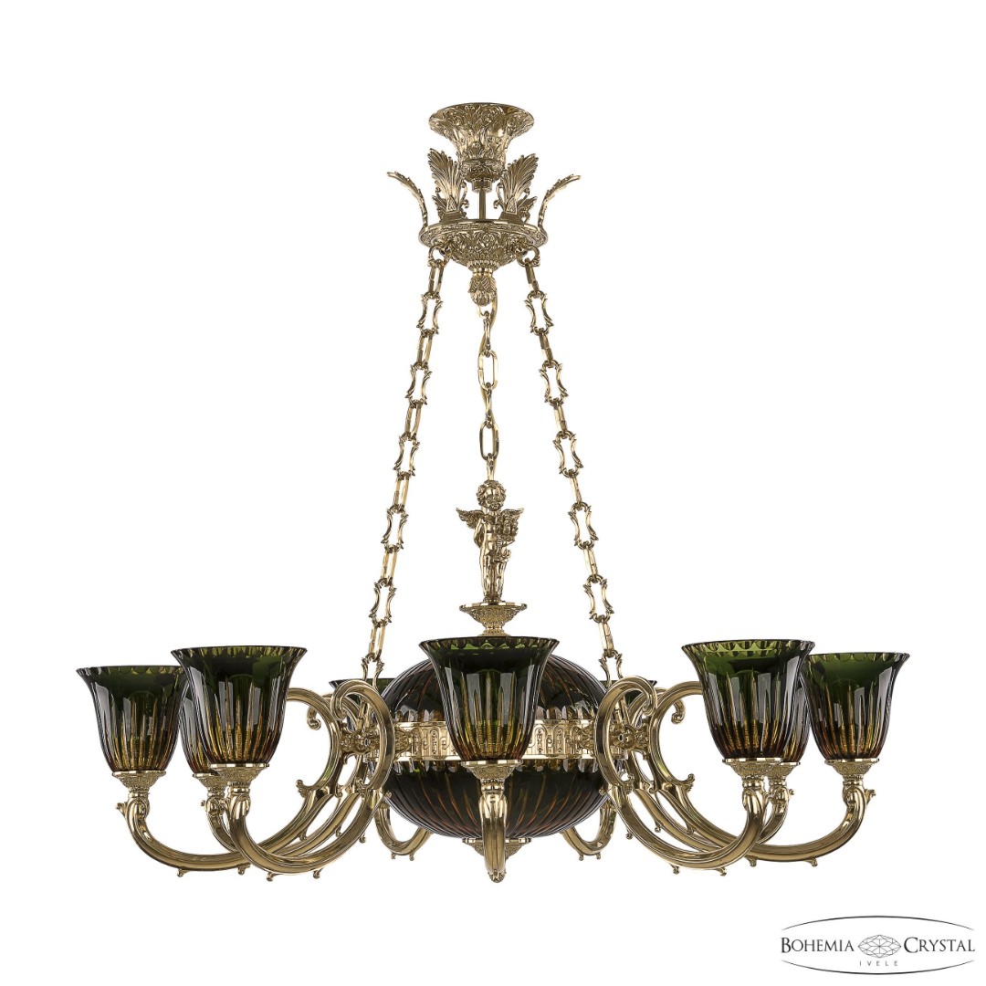 Подвесной светильник бронзовый 72009P/9/250 G P2 U Amber-Green/H-1K Y8 FA10B