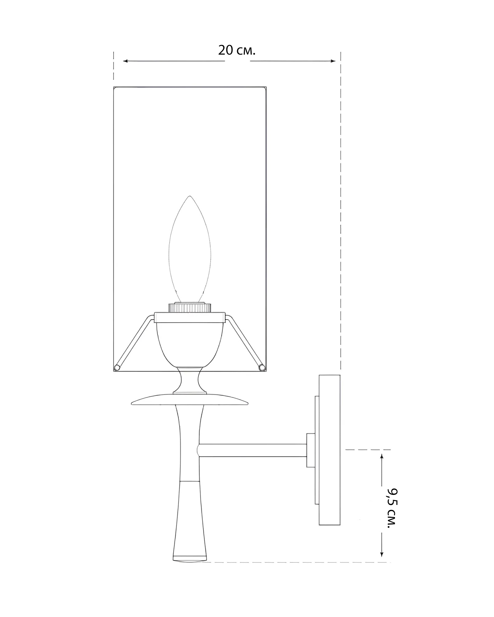 Чёрное бра Валенте с хрустальным наконечником Louvre Home LHLSC150723XNP