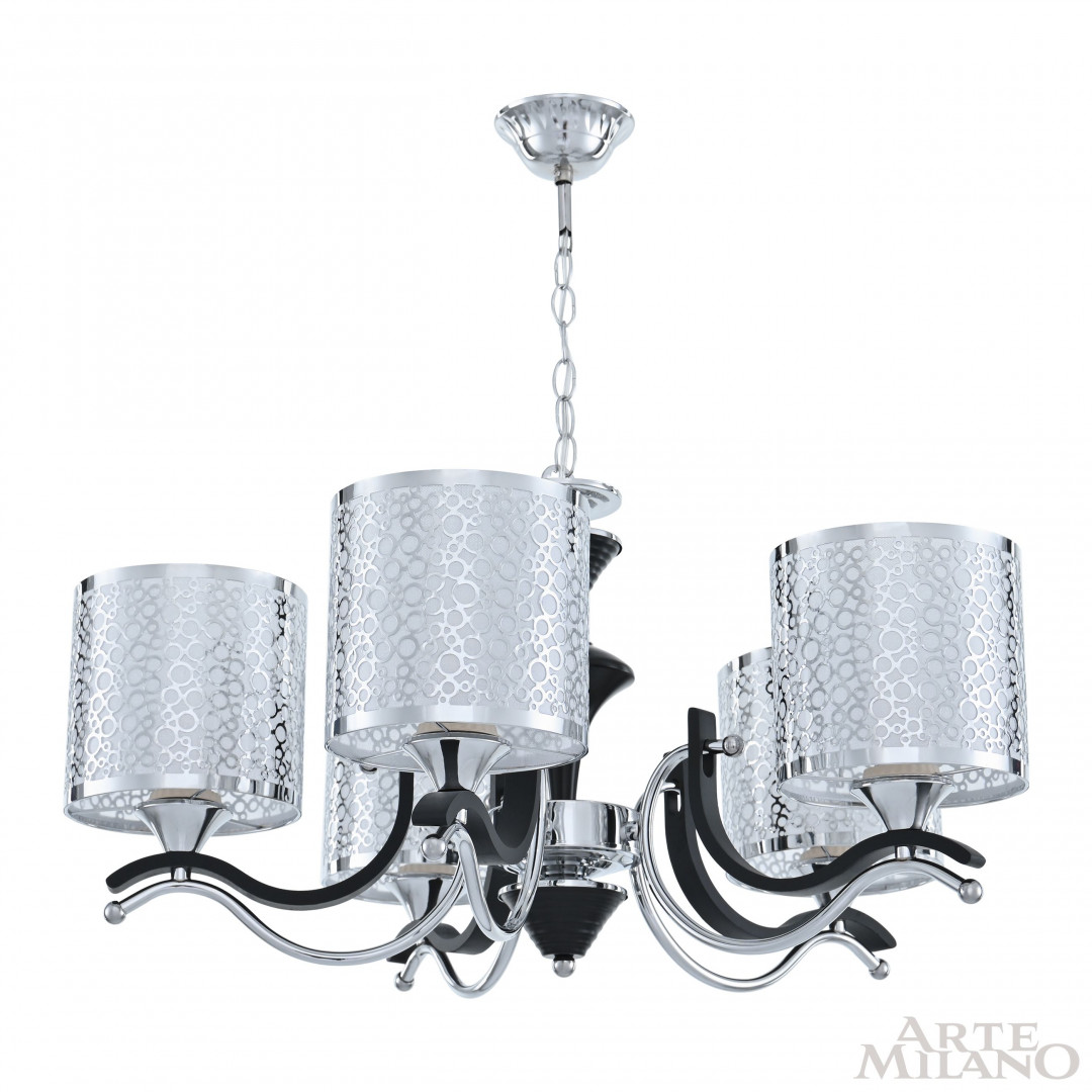 Люстра подвесная с плафонами 306787/5 Bk/Ni Arte Milano