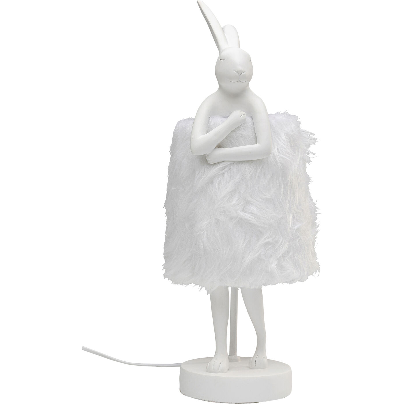 Светильник настольный Animal Rabbit Fur White/Silver 50cm KARE 56671
