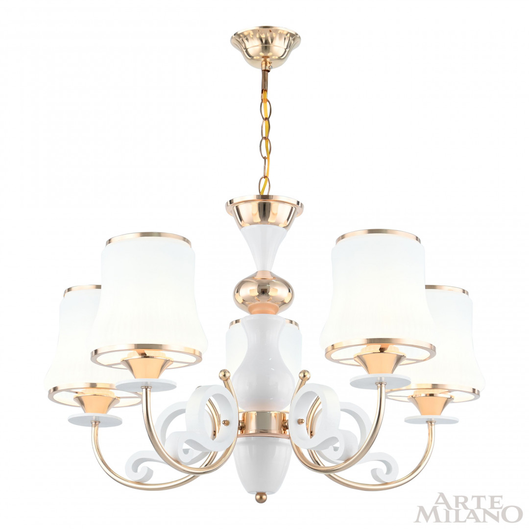 Люстра подвесная с плафонами 301097/5 Wh/Gd Arte Milano