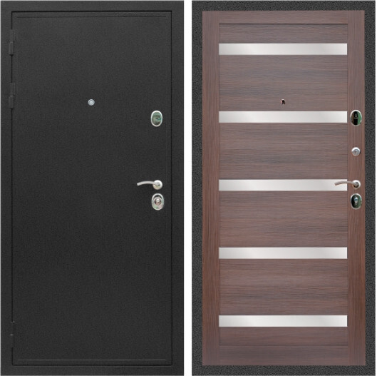 Дверь входная Graf Престиж Черный крокодил / МДФ 16 мм СБ-14 Эковенге стекло белое