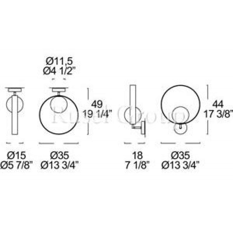 Настенно-потолочный светильник Leucos GIUKO P-PL1 PARETE SOFFITTO (ITRE)