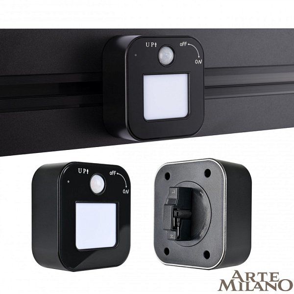 Трековая система розеток Arte Milano 380022TLS/LWS Black
