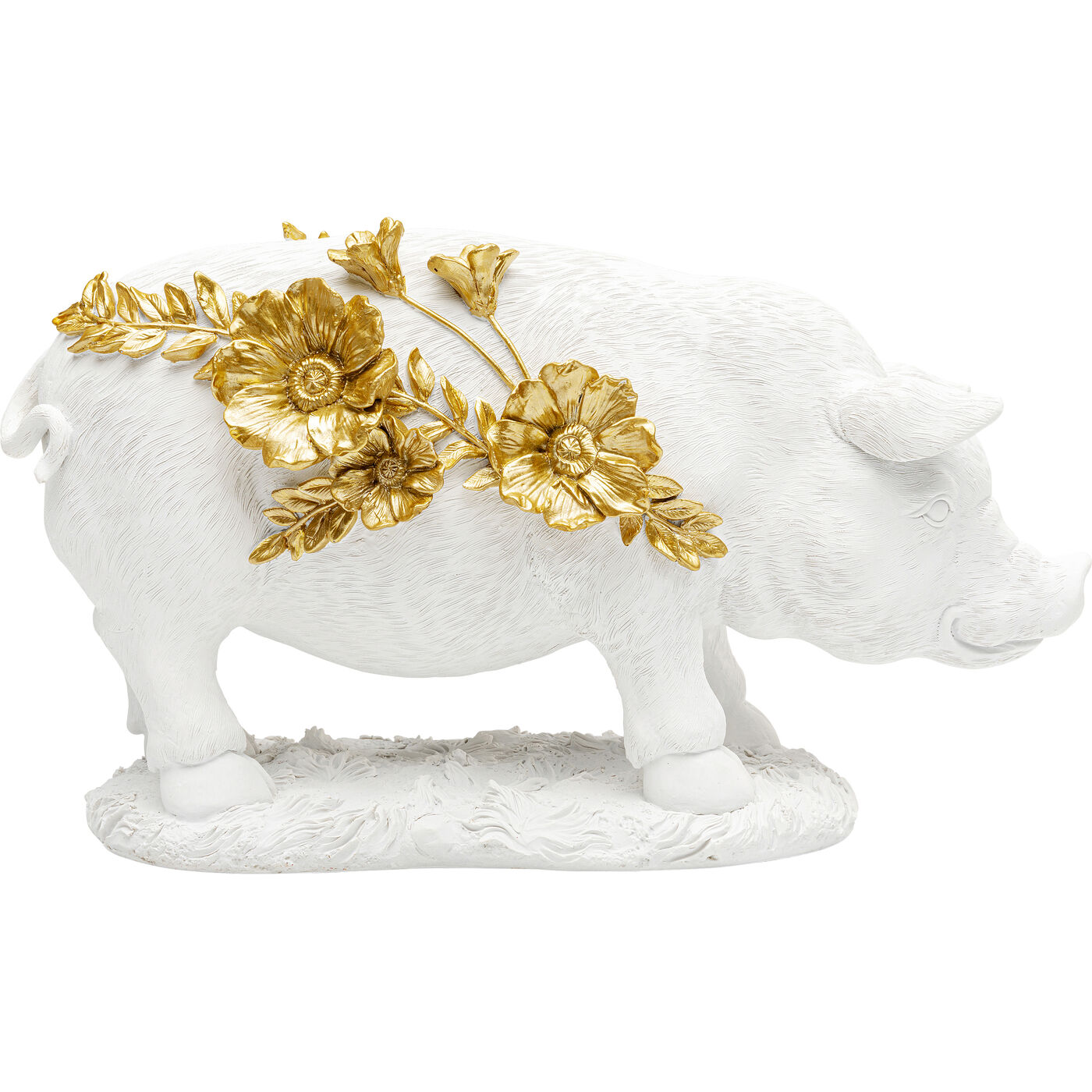 Фигура декоративная Flower Pig White 21cm KARE 57258
