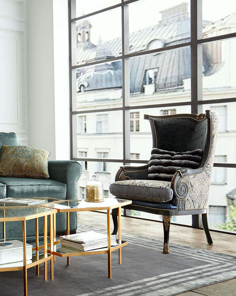 Золотой журнальный стол Остин Louvre Home ostin3