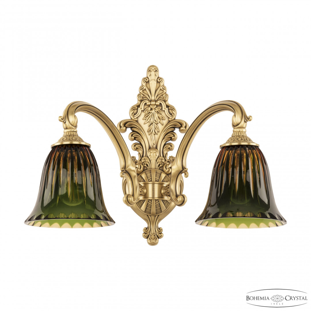 Бра бронзовые с хрусталём 7209B15/2/175 FP P2 D Amber-Green/H-1K