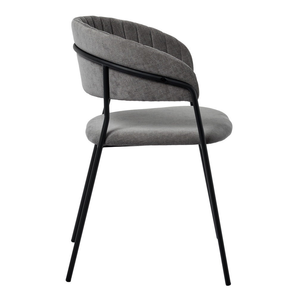 Стул Turin серый вельвет с чёрными ножками Bradex Home FR 0556