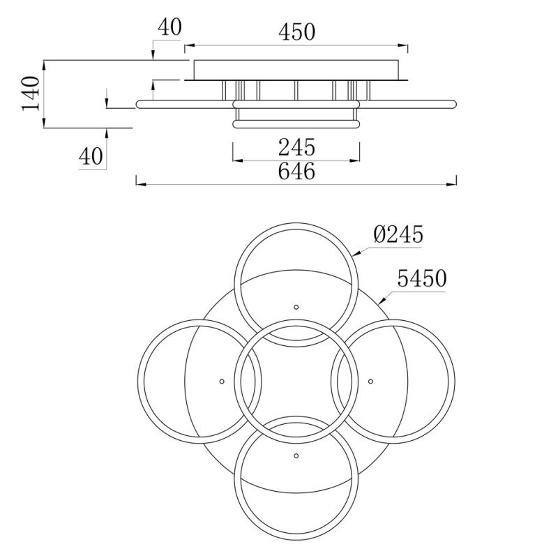 Накладной светильник Arte Lamp A2500PL-5WH