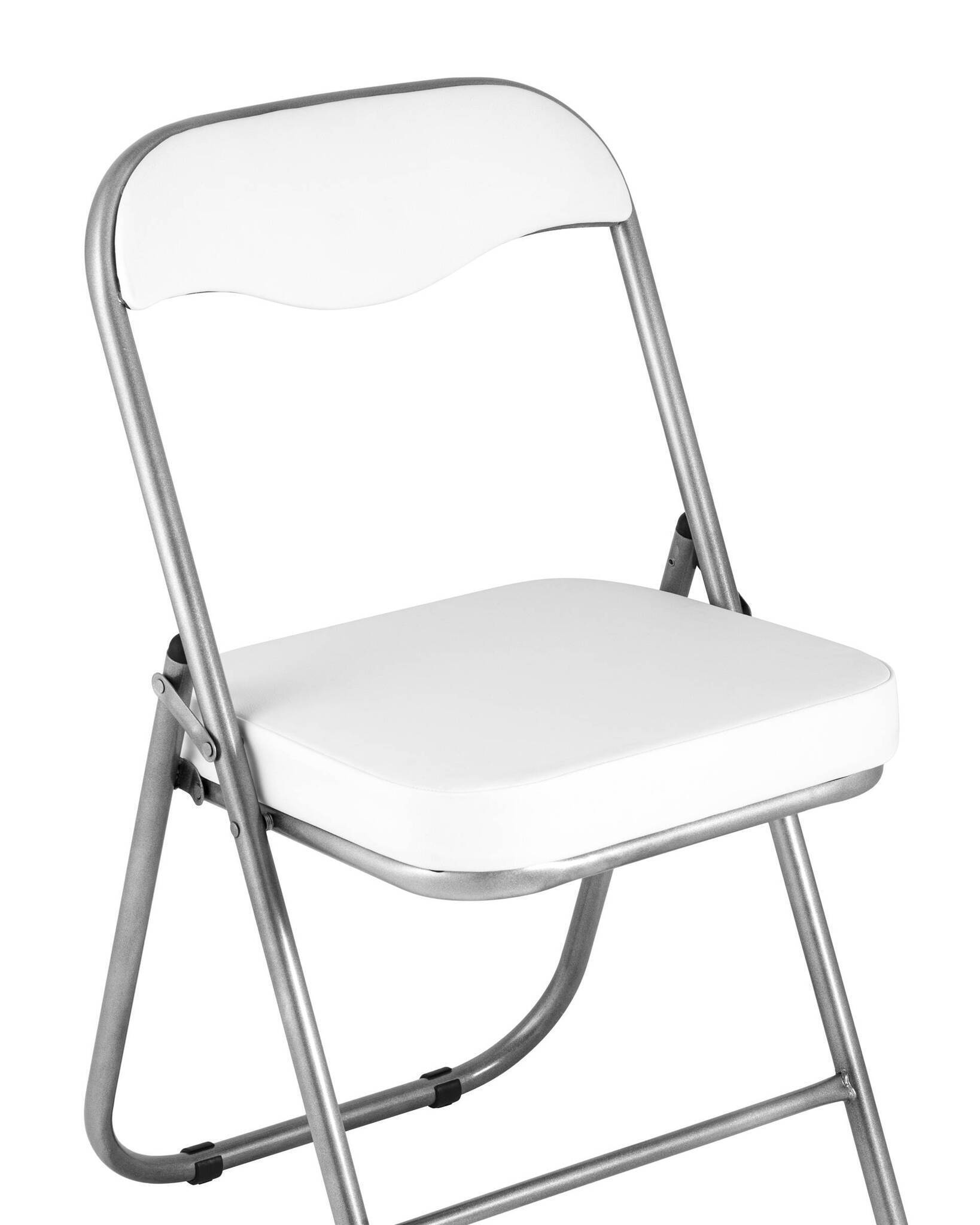 Стул складной ДЖОН металлик, белый Stool Group