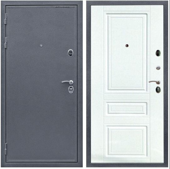 Дверь входная Graf Лондон Антик серебро / МДФ 16 мм ФЛ-243 Софт милк