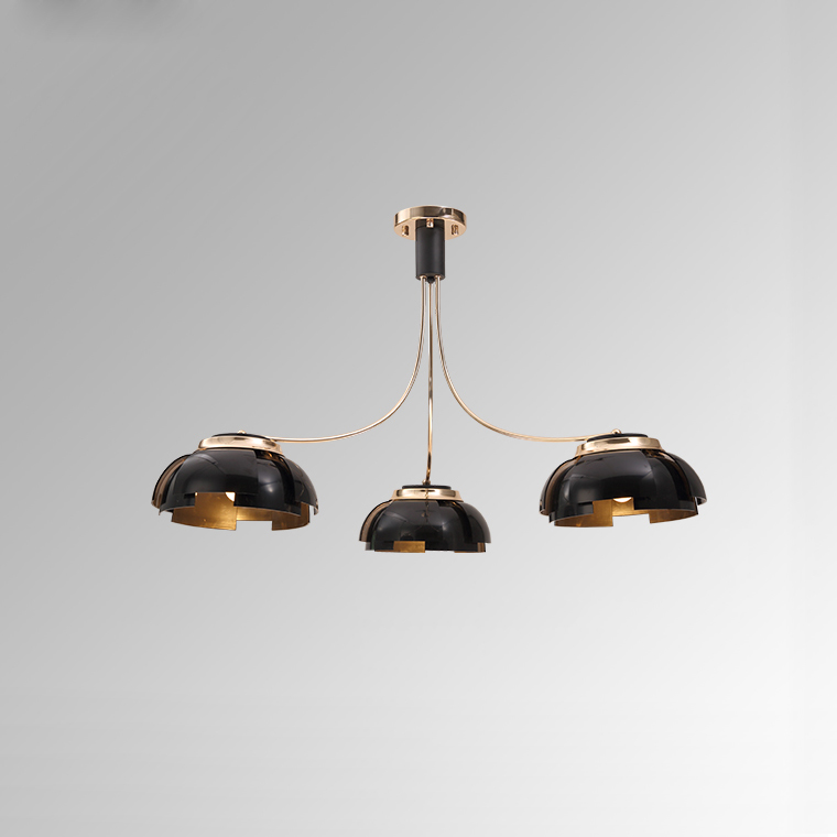 Люстра на штанге GRADE D105 3 lamps Gold/Black by ImperiumLoft