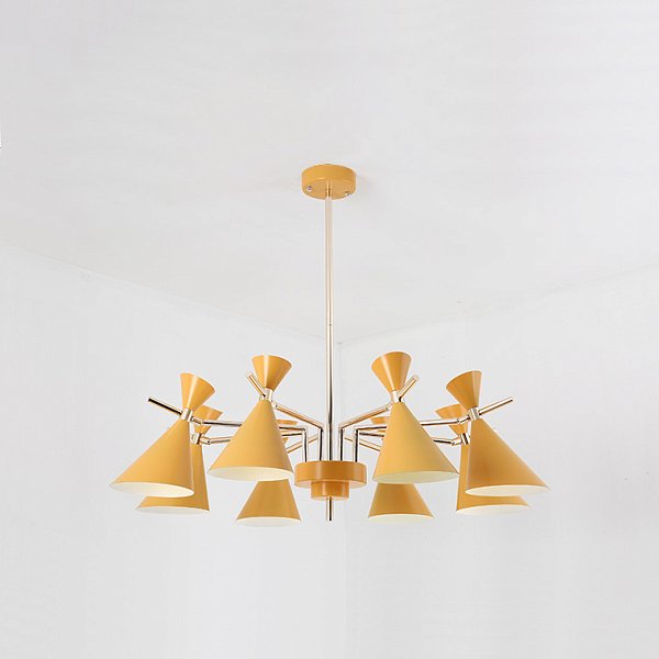 Люстра на штанге FRANKA D100 8 lamps Yellow by ImperiumLoft