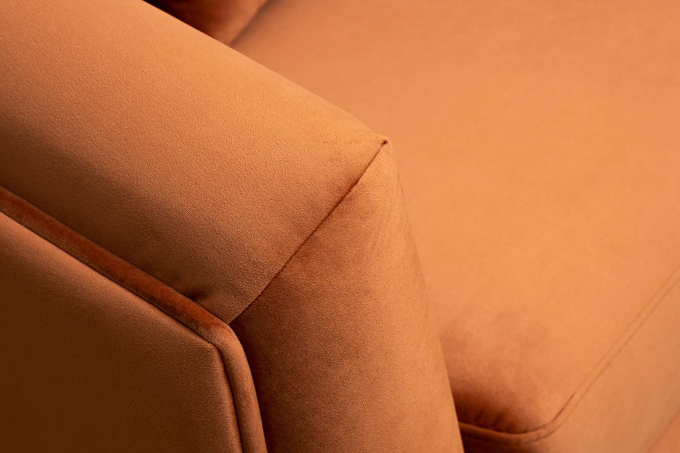 Диван Trevi трехместный раскладной с кантом терракотовый Garda Decor TREVI-230M-2К-Colt006