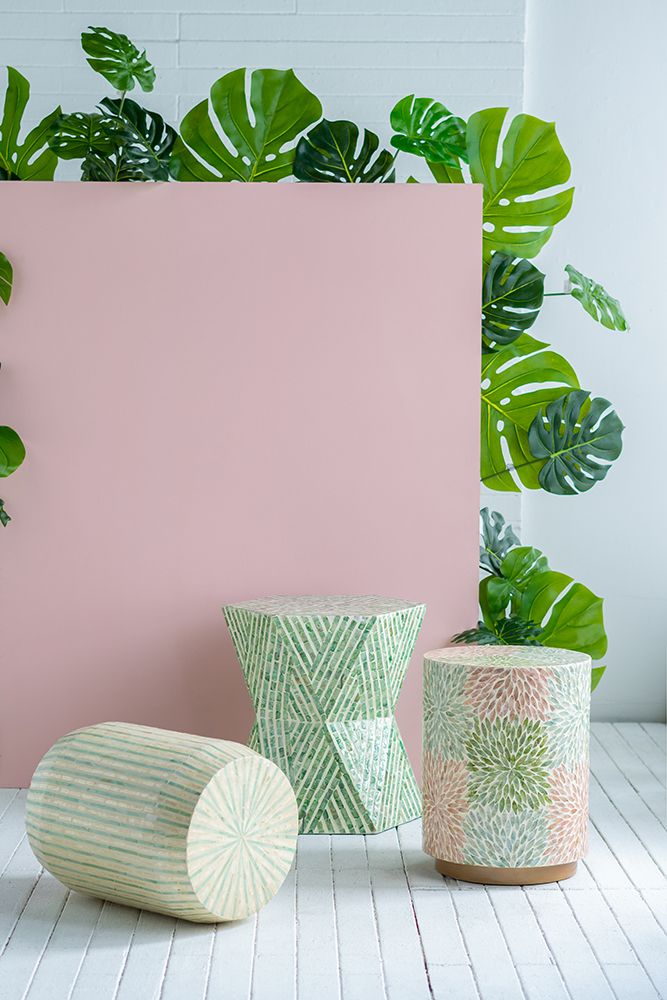 Столик акцентный с отделкой раковинами устриц Glasar 49925