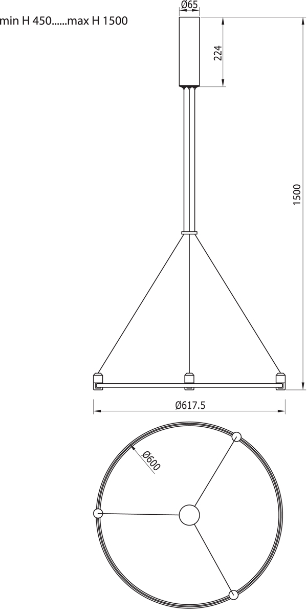 Основание для модульных светодиодных светильников Donolux DL20221D600 Black