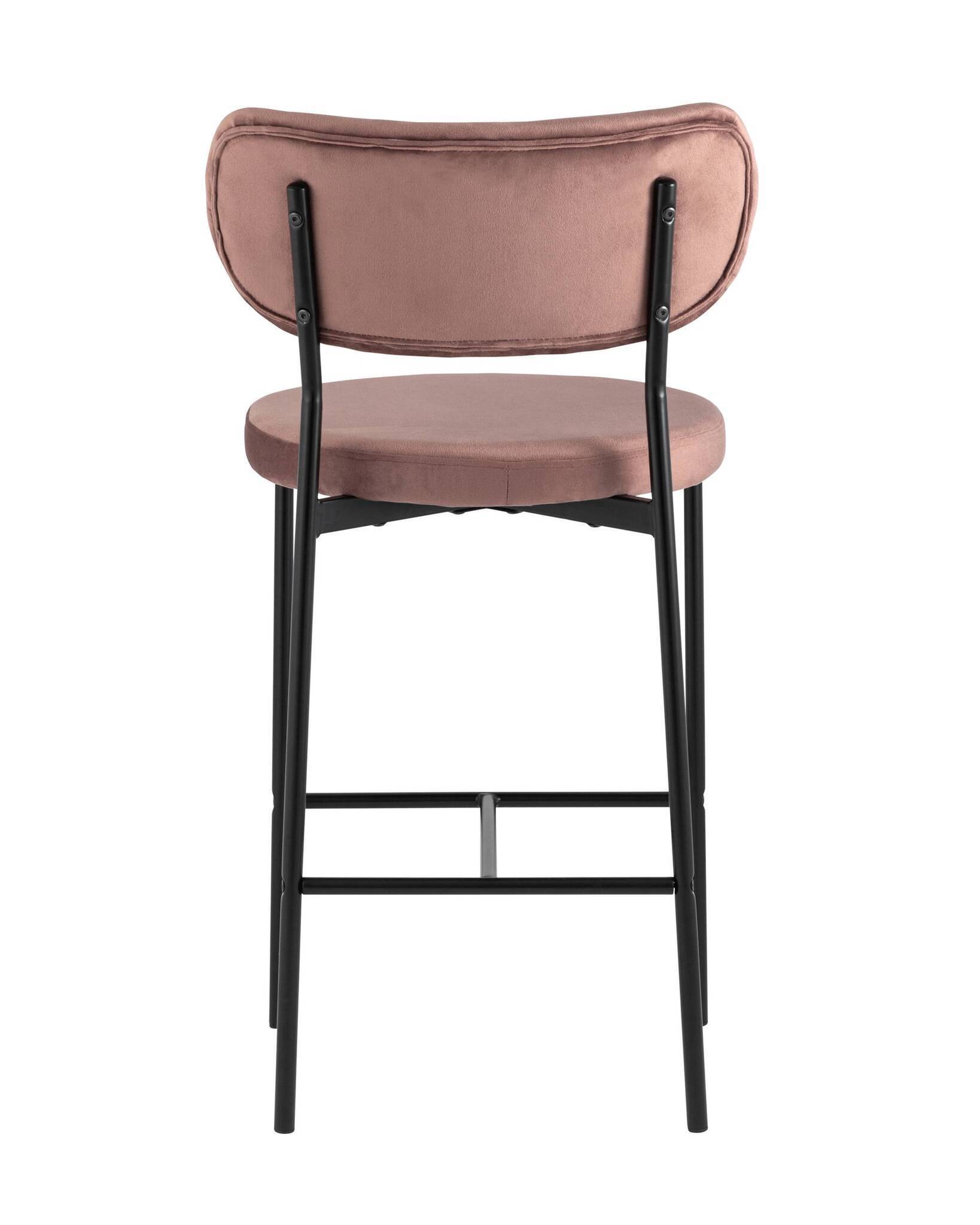 Стул полубарный Барбара велюр пыльно-розовый Stool Group