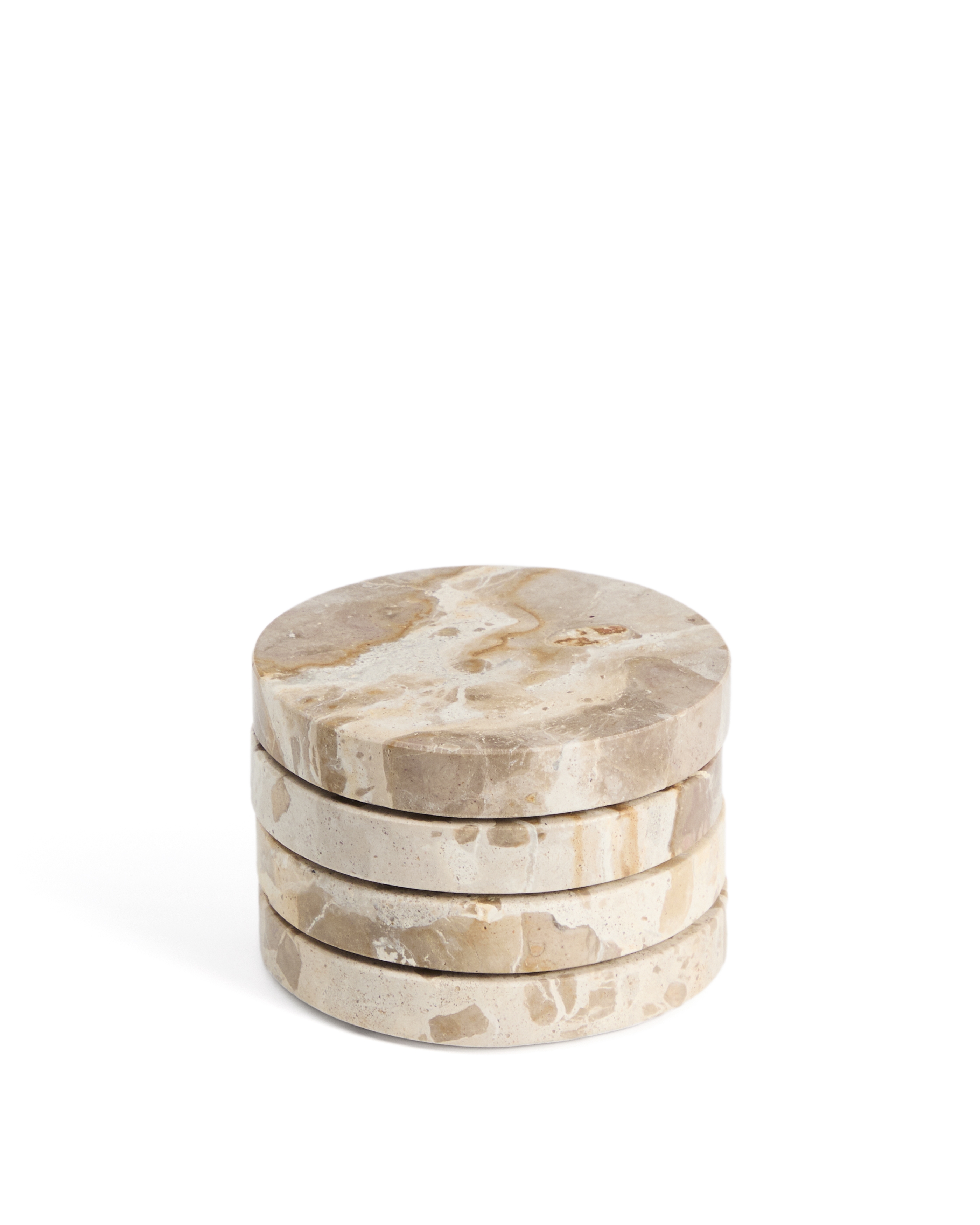 Набор из 4 круглых подставок Malder из бежевого мрамора La Forma 451189