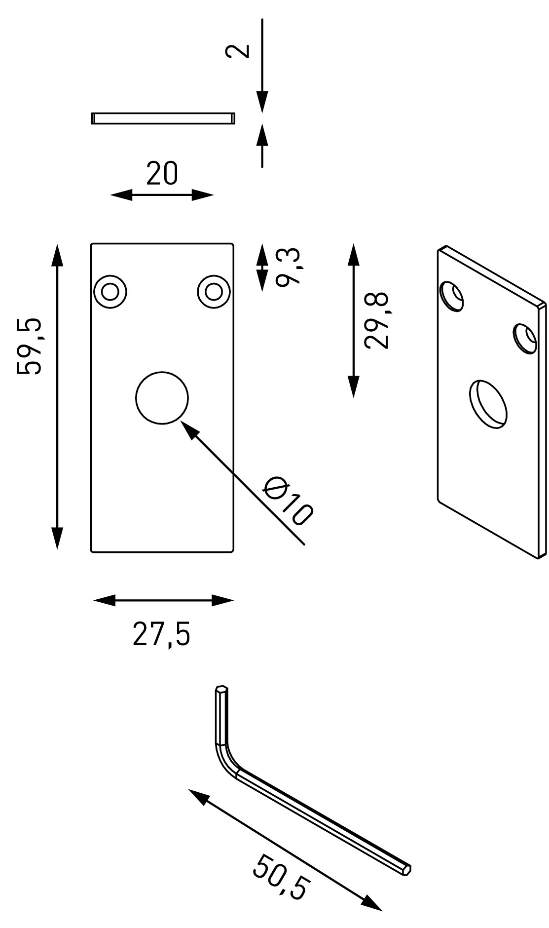 Комплект заглушек для встраиваемых шинопроводов Lumker SY-LINK-ECS-T-BL