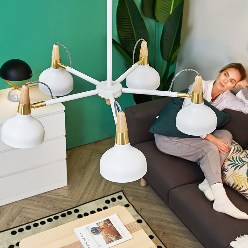 Люстра на штанге OPLAND A 5 lamps White by ImperiumLoft