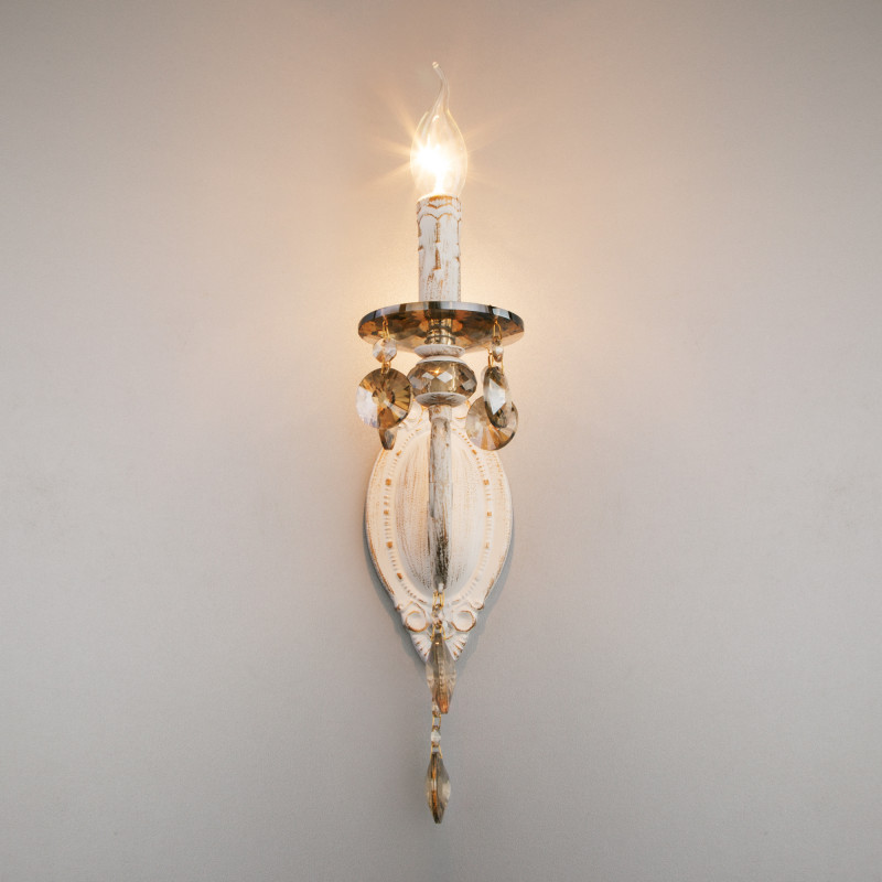 Бра Eurosvet 10104/1 белый с золотом/тонированный хрусталь Stro