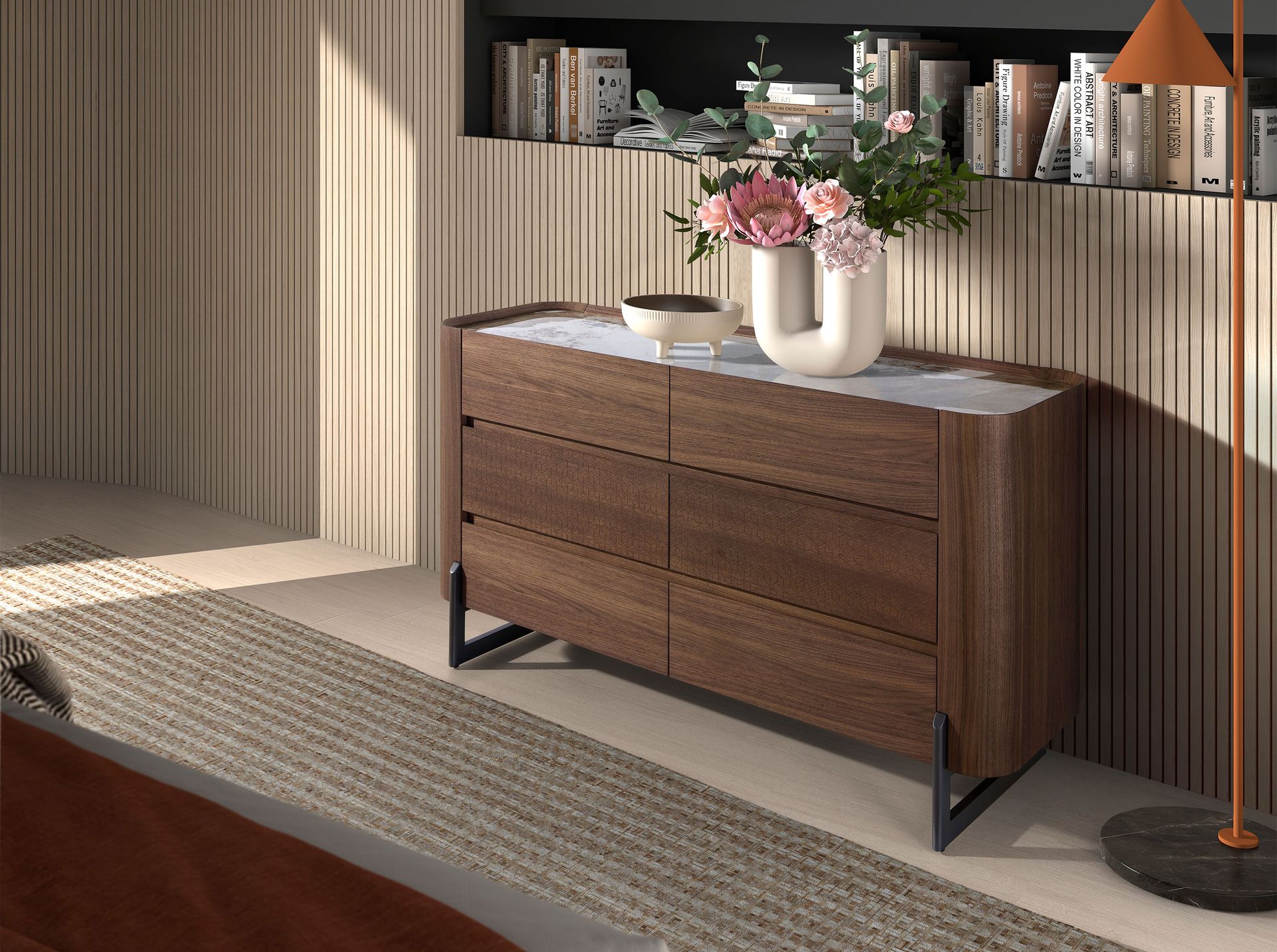 Комод 7151/437-C из ореха и керамики Angel Cerda