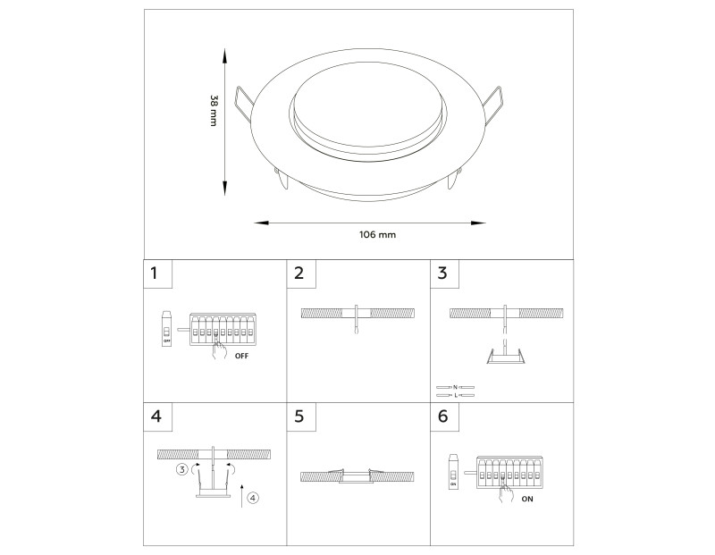 Встраиваемый светильник Ambrella Light G101 BK