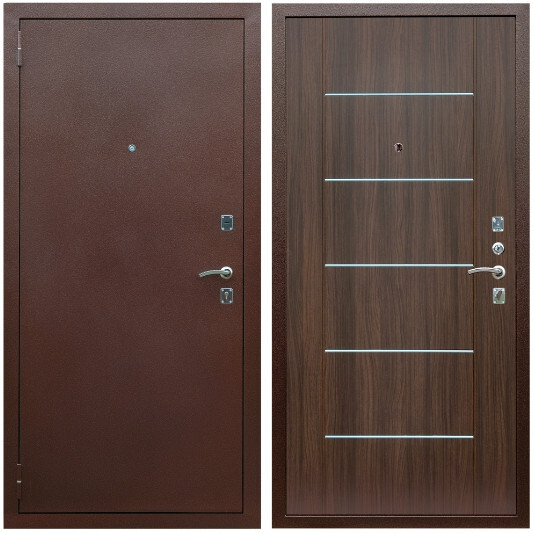 Дверь входная Graf Эконом Антик медь / МДФ 6 мм В-03 молдинг Эковенге