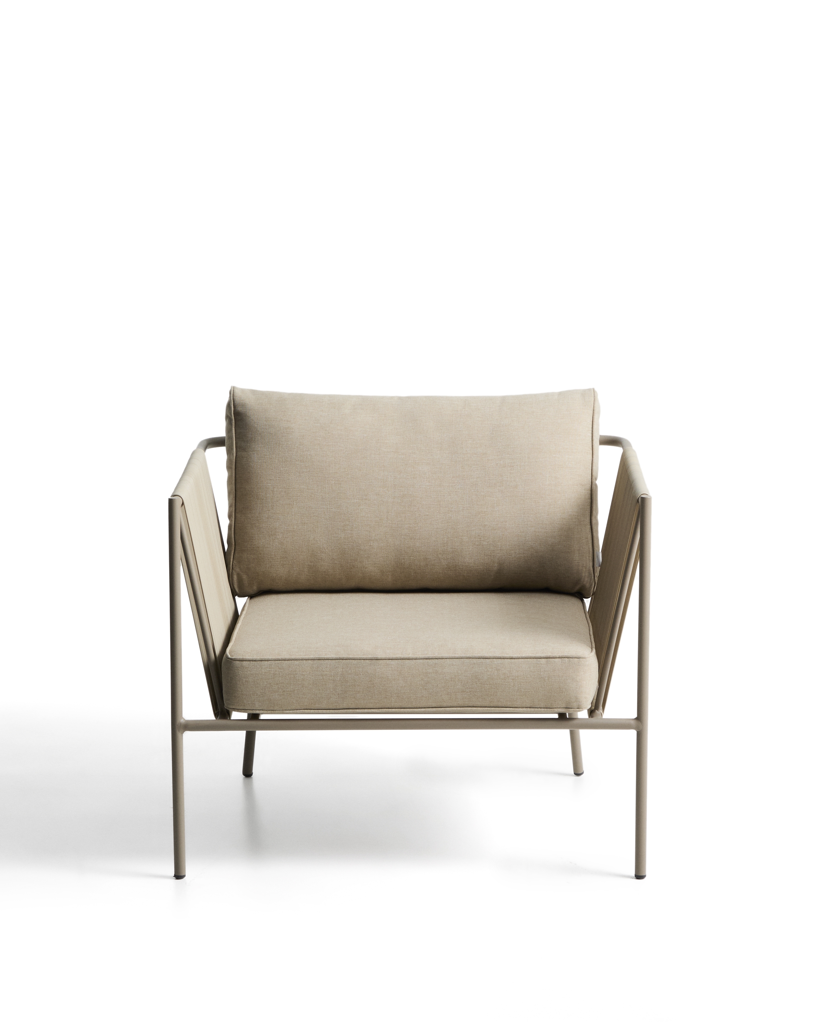 Уличное кресло Zivia из веревки цвета экрю и стали таупе 178 см La Forma 482369