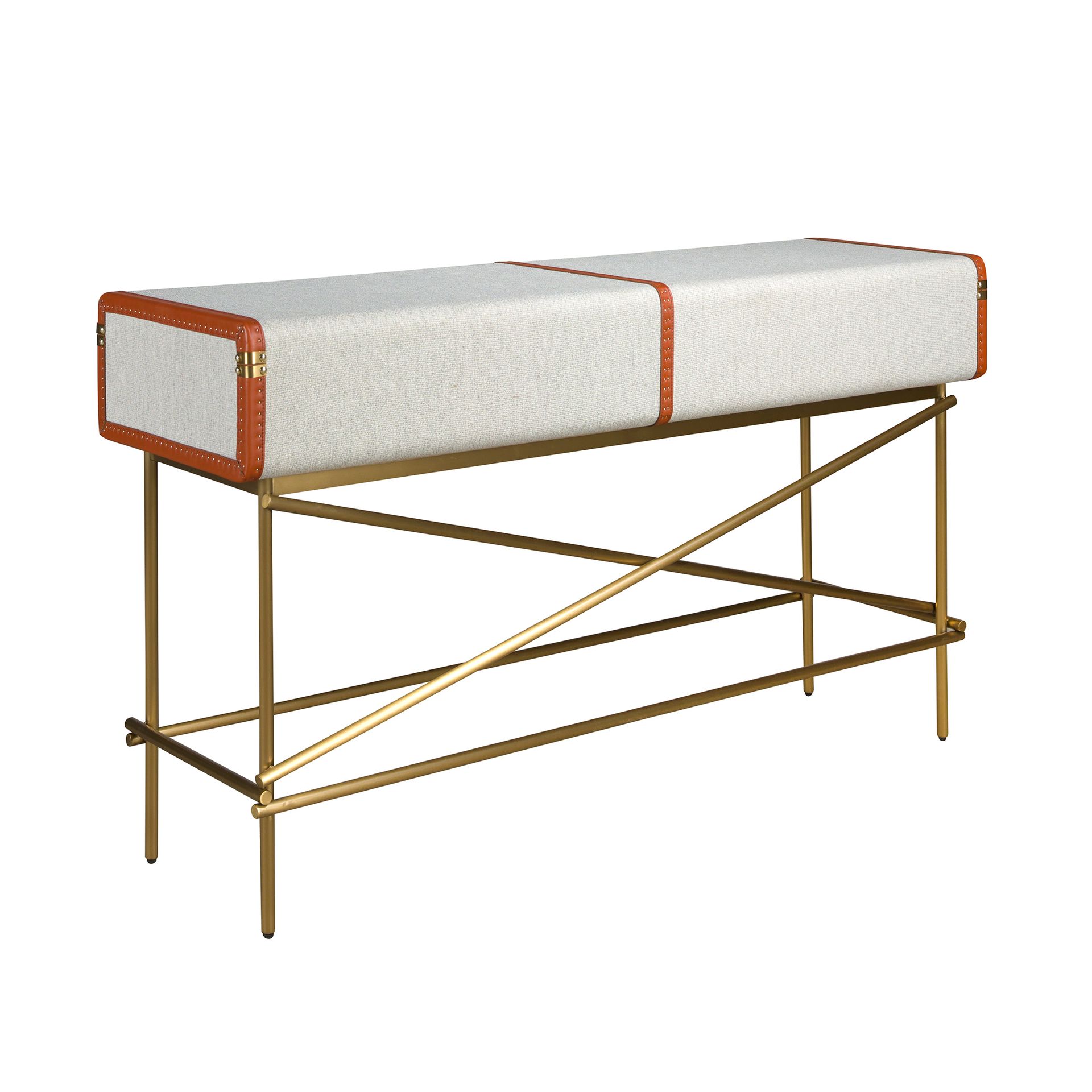 Консольный стол 3271 из шпона ореха и светло-серой ткани Angel Cerda