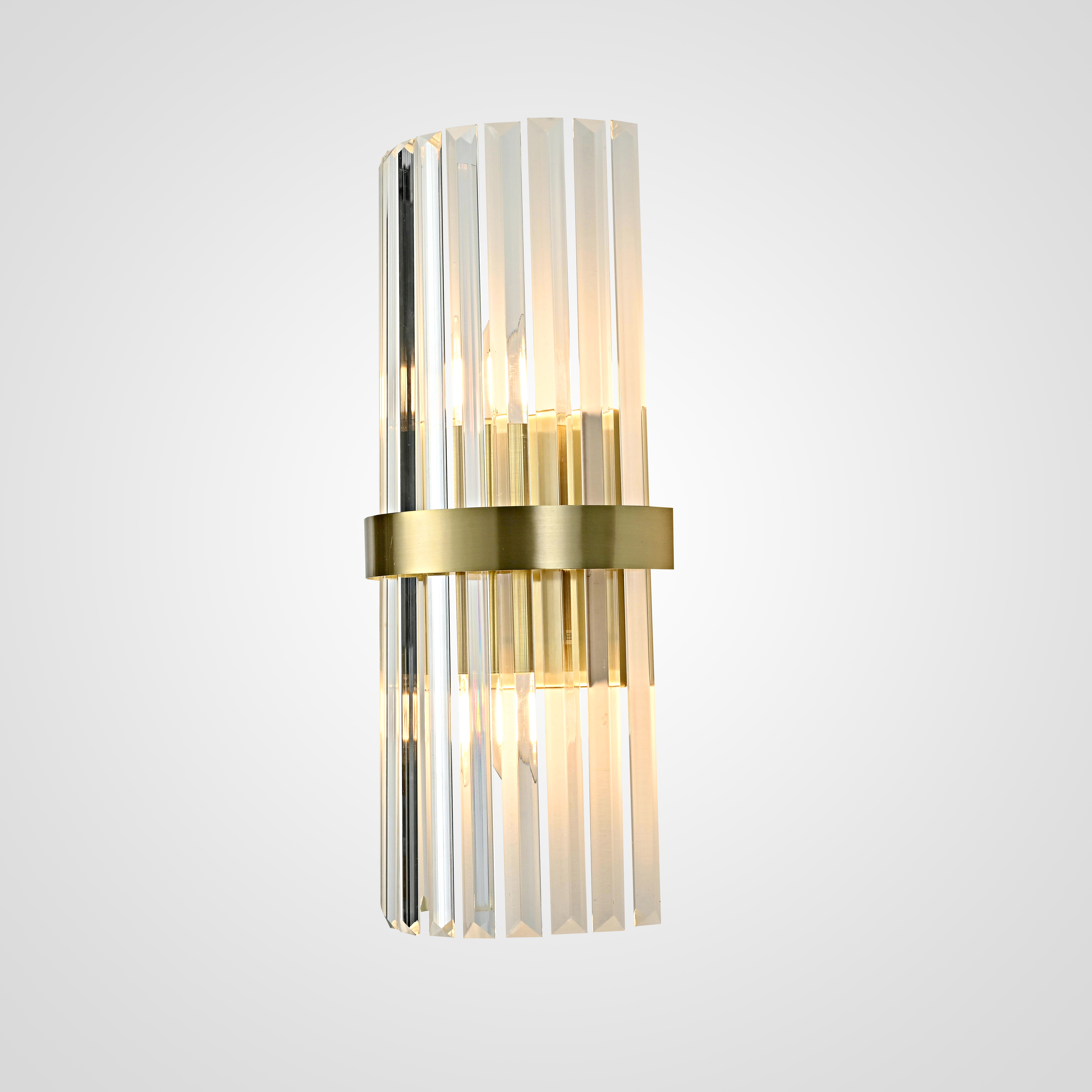 Бра Odeon Clear Glass Gold Metal Wall Lamp By Imperiumloft