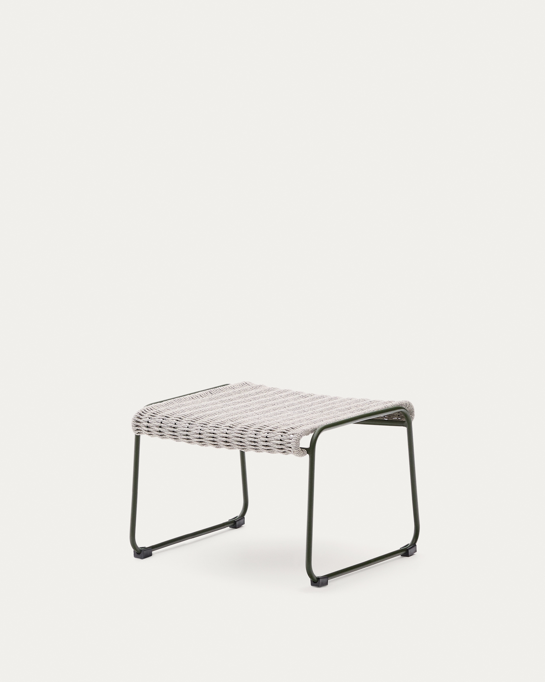 Подставка для ног Maurina из зеленой стали и серо-бежевым шнуром La Forma (ex Julia Grup)