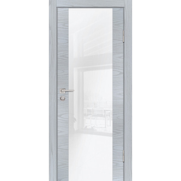Межкомнатная дверь Graf P-7 белоснежный лакобель Дуб скай серый (2000 х 600)