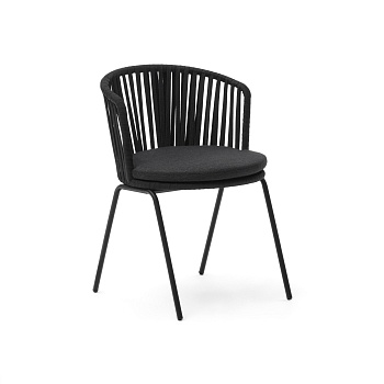 Saconca Садовый стул из шнура и стали с черной окраской La Forma (ex Julia Grup)