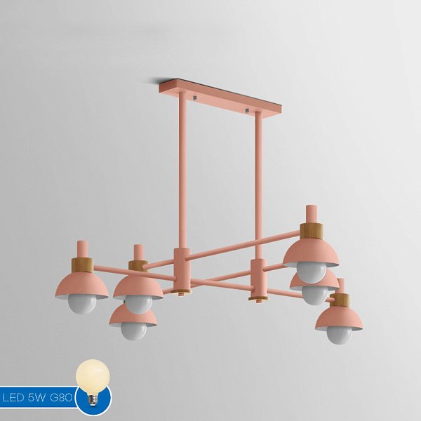 Подвесной реечный светильник FANTA LONG Pink by ImperiumLoft