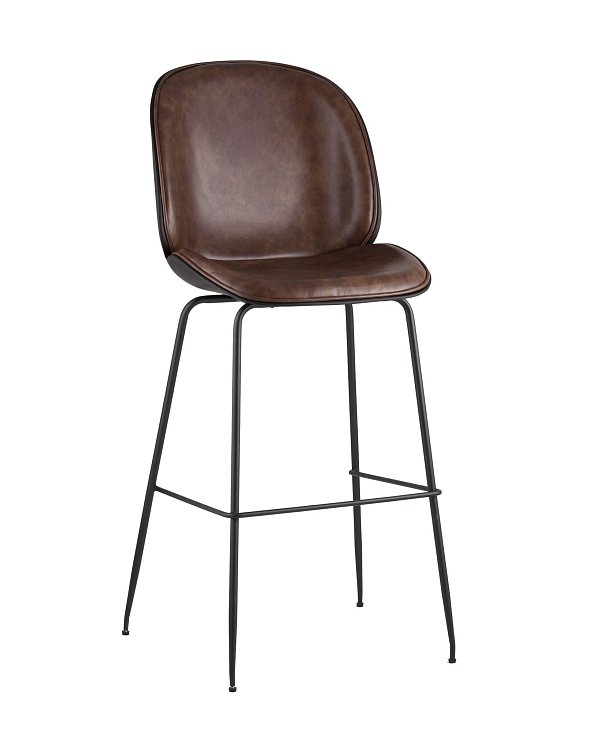 Стул барный Beetle PU со спинкой коричневый Stool Group