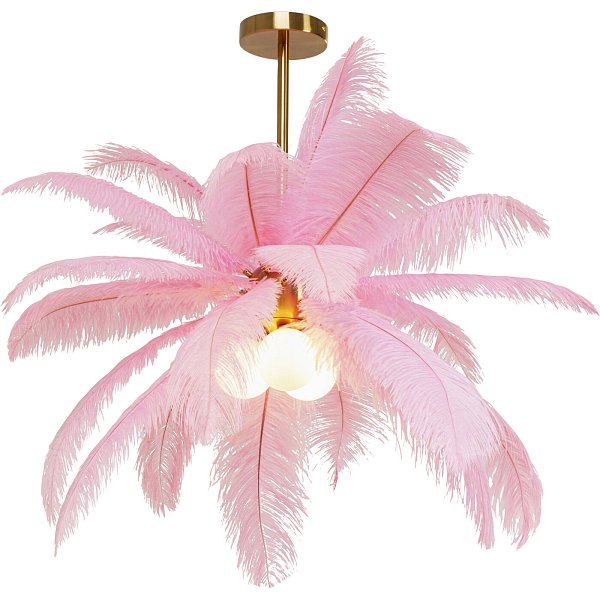 Светильник подвесной Feather Palm Pink Ø60cm KARE 57356