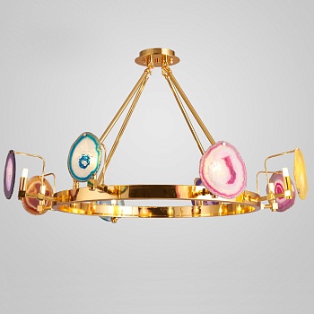 Люстра на штанге AGATE 4 Multicolored  8 Ring by ImperiumLoft