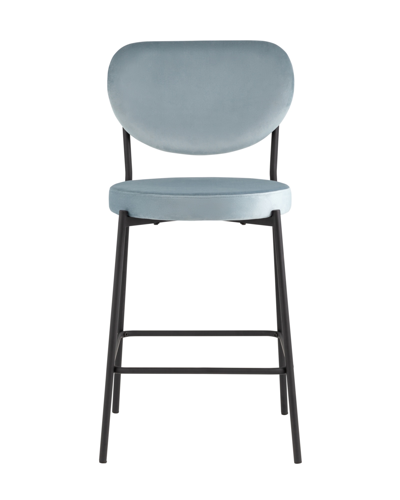 Стул полубарный Барбара NEW велюр серо-голубой Stool Group