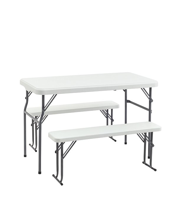 Комплект стола и двух скамеек Кейт белый Stool Group