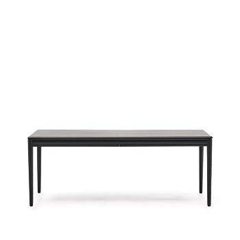 Раздвижной стол Lenon черный из шпона и массива дуба 200(280)x90 La Forma (ex Julia Grup)
