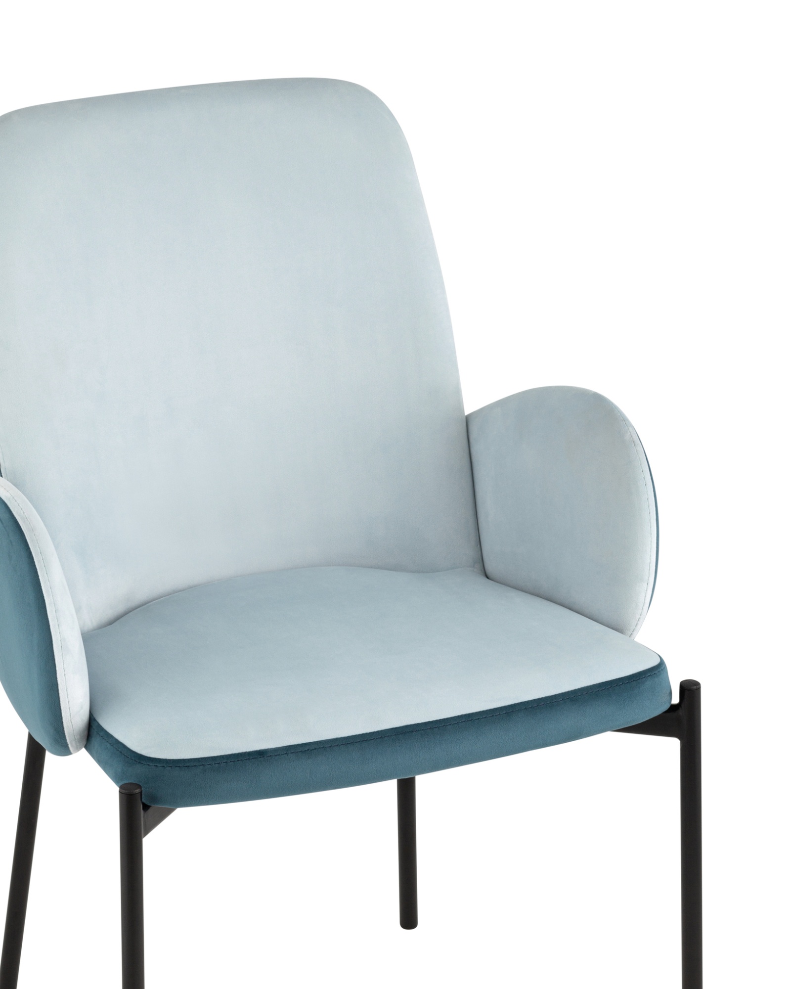 Стул Дивора велюр светло-голубой с синей спинкой Stool Group