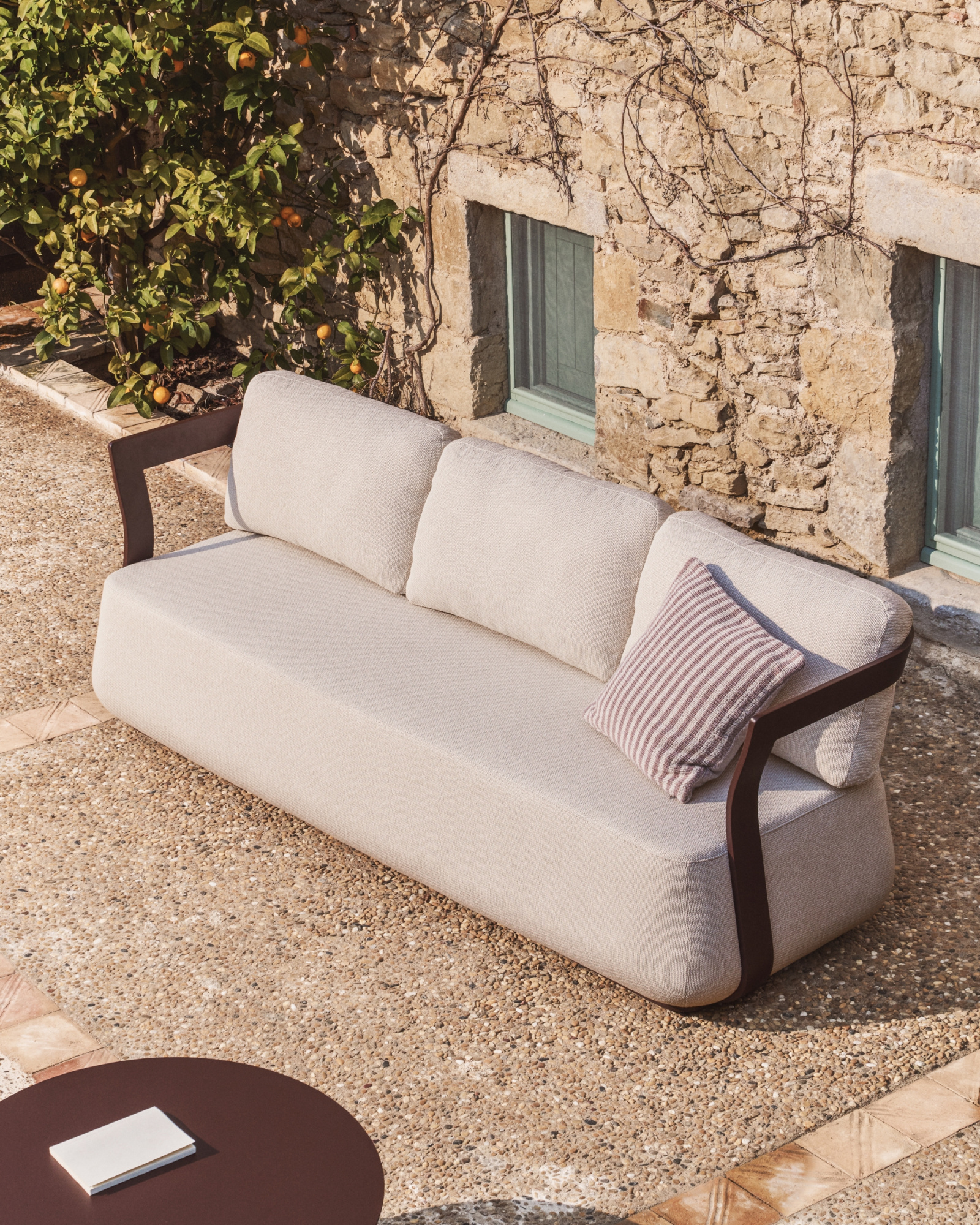 Уличный 3-х местный диван Tamaris из алюминия коричневого цвета, 217 см La Forma 482634