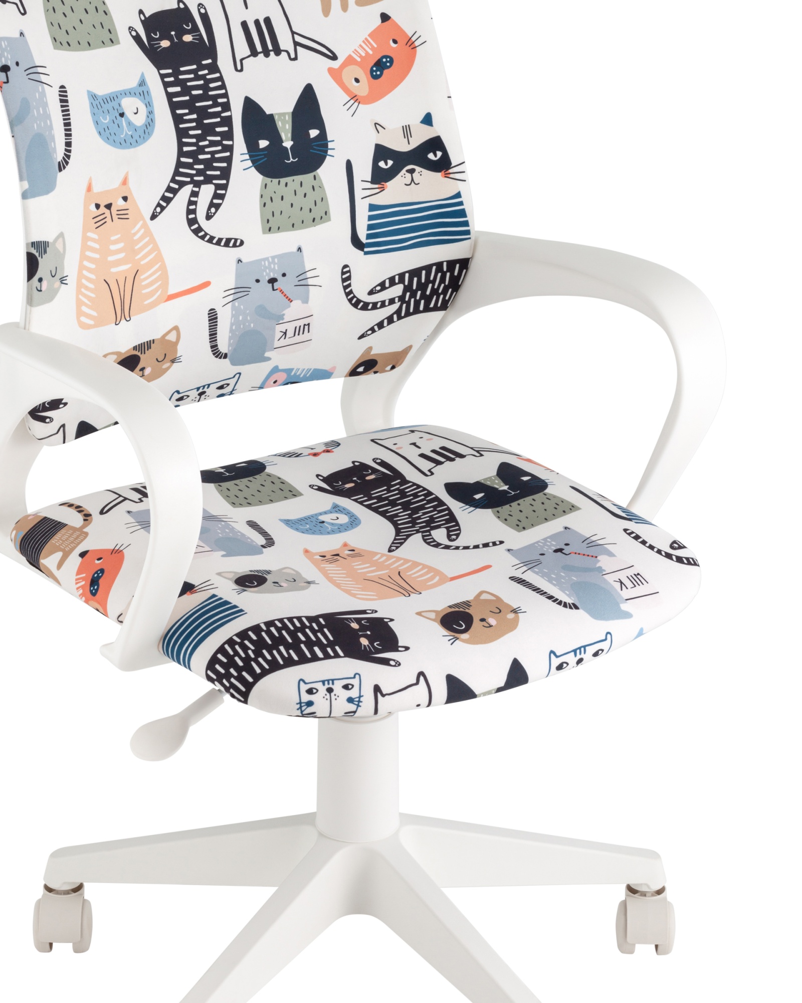 Кресло детское Бюрократ BUROKIDS 1 W мультиколор коты крестовина пластик белый Stool Group