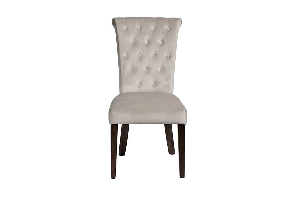 Стул велюровый бежевый (коричневые ножки) Garda Decor 597-2K-КРЕМОВЫЙ-Riv21