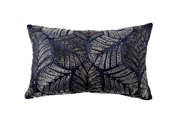 Подушка декоративная с бисером Листопад синяя Garda Decor 70SW-11860