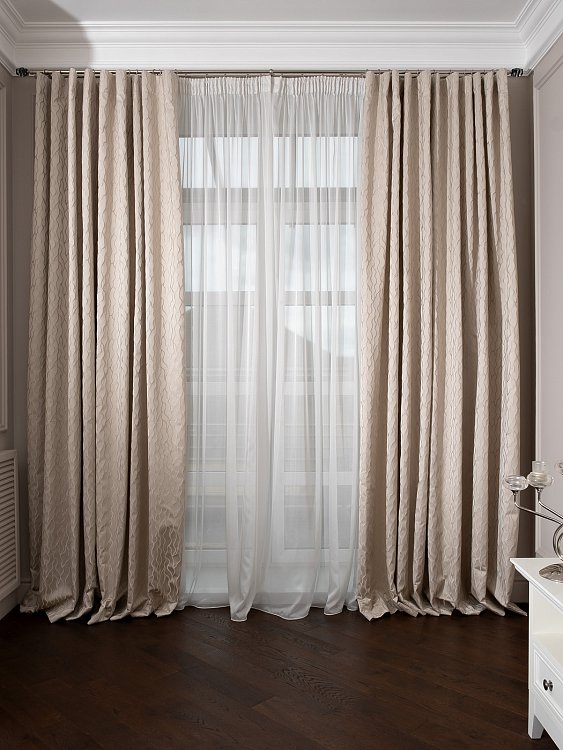Портьера Mesh 275х260см бежевая Garda Decor 121GD-00004/1